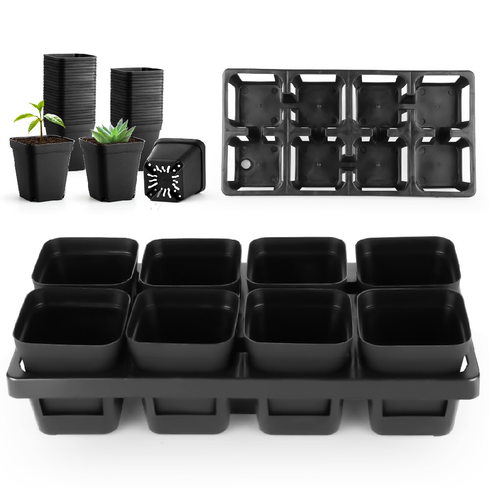 8 Cell Nursery Pots Trays 6 Pack (12