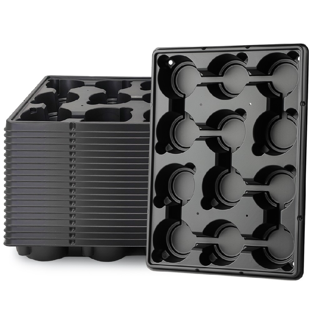 12 Cell Round Nursery Pot Trays Thickened Durable Seedling Pots Shuttle Carrying Trays for Holding 4 Inch Nursery Pots (16.85