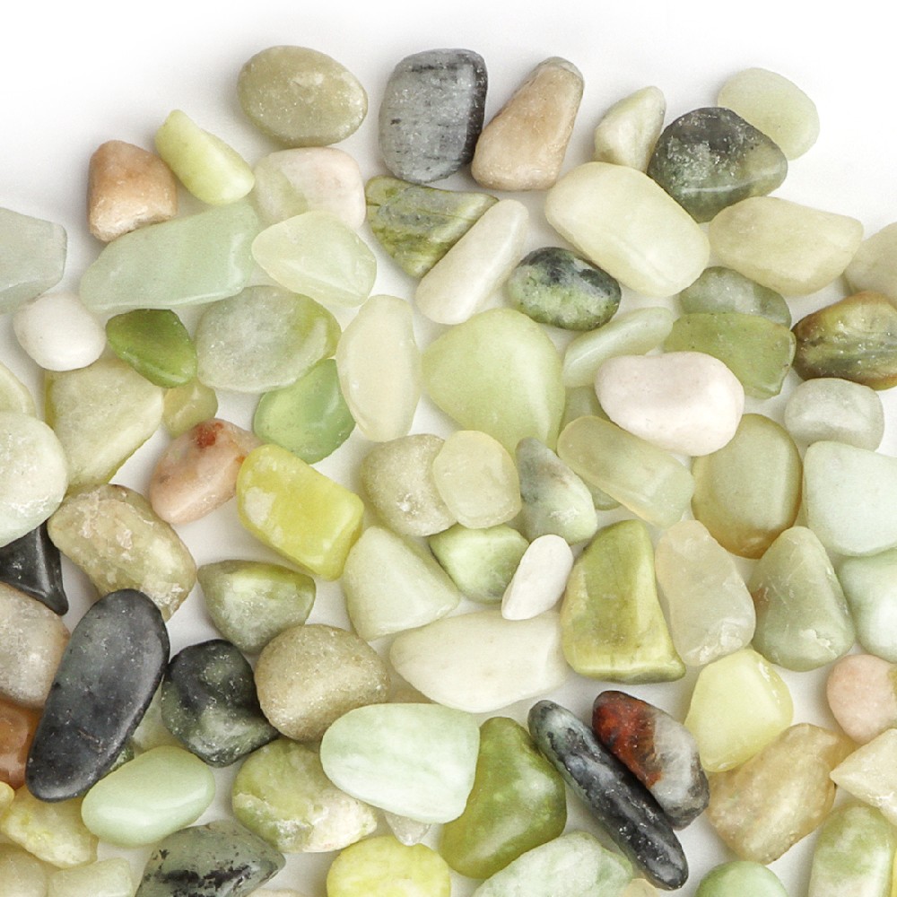 River Rocks 5 Lbs, 3/8 Inch Jade Pea Gravel, Rocks for Plants Indoor, Stones for Garden Landscaping, Vase Filler, Smooth Gravel Filler for Succulents, Cactus, Fish Tank and Vases